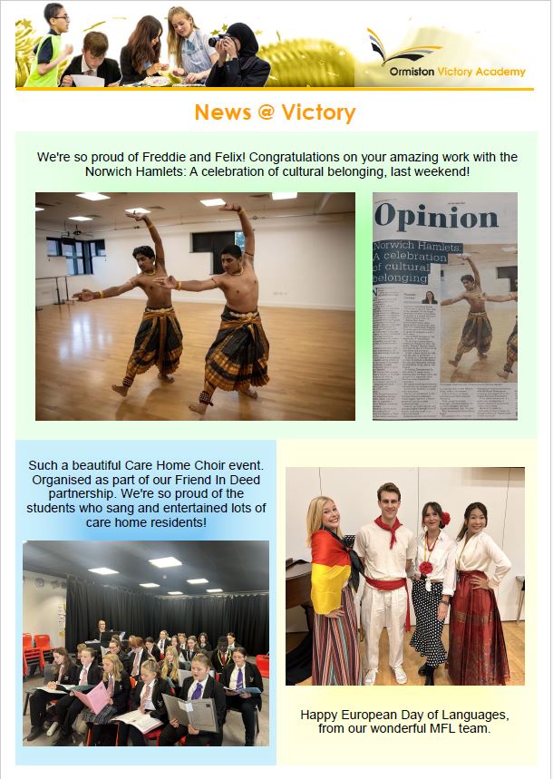 Newsletter for Families - 26th September 2025
